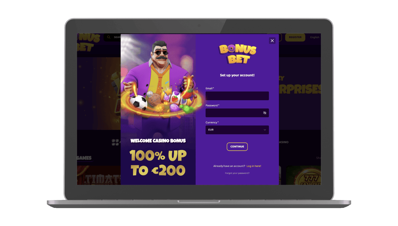 registratie bij bonusbet casino