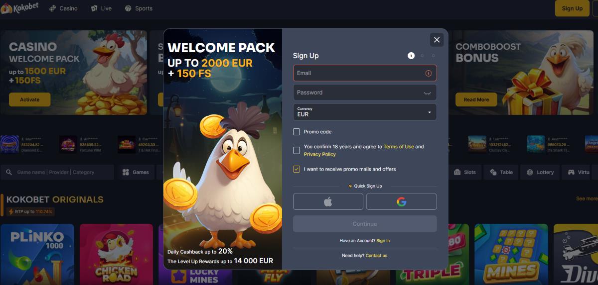 hoe activeer je deze level up bonus bij kokobet