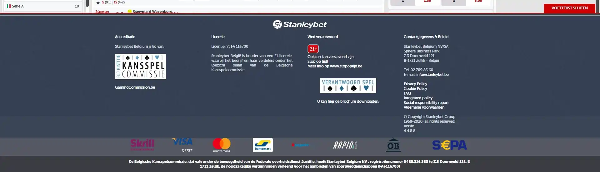 stanleybet footer