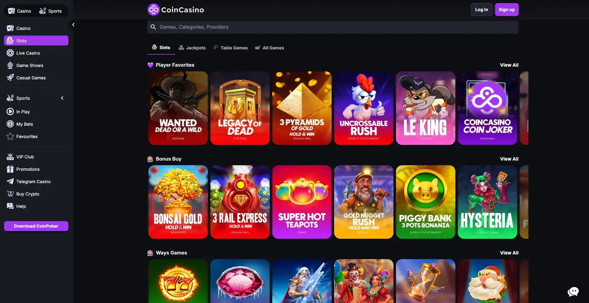 coincasino games