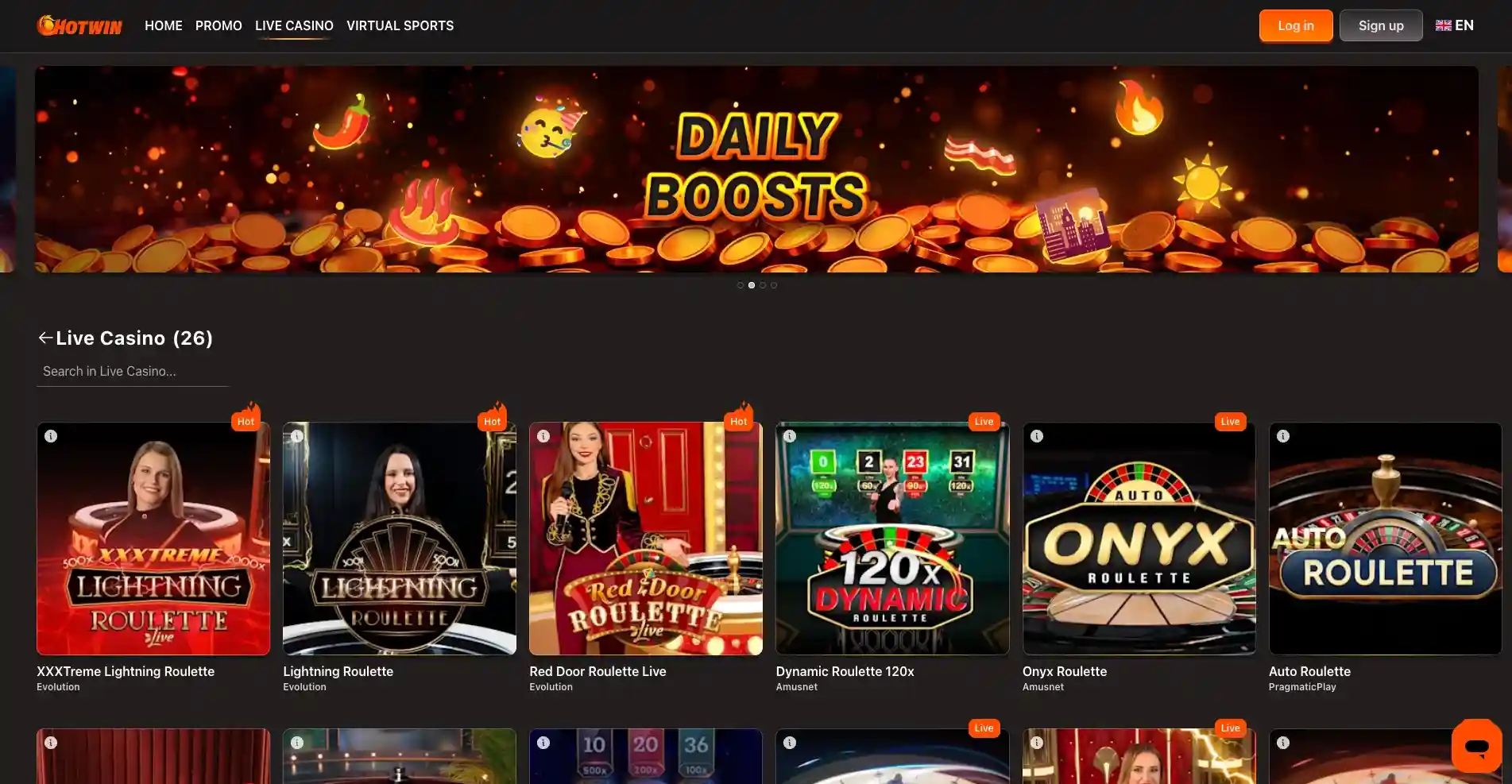 hotwin live casino