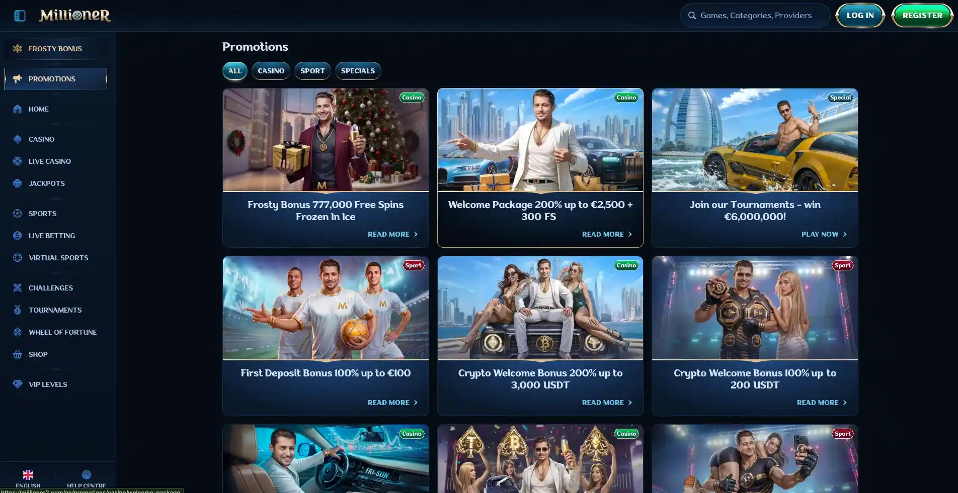 millioner promotions