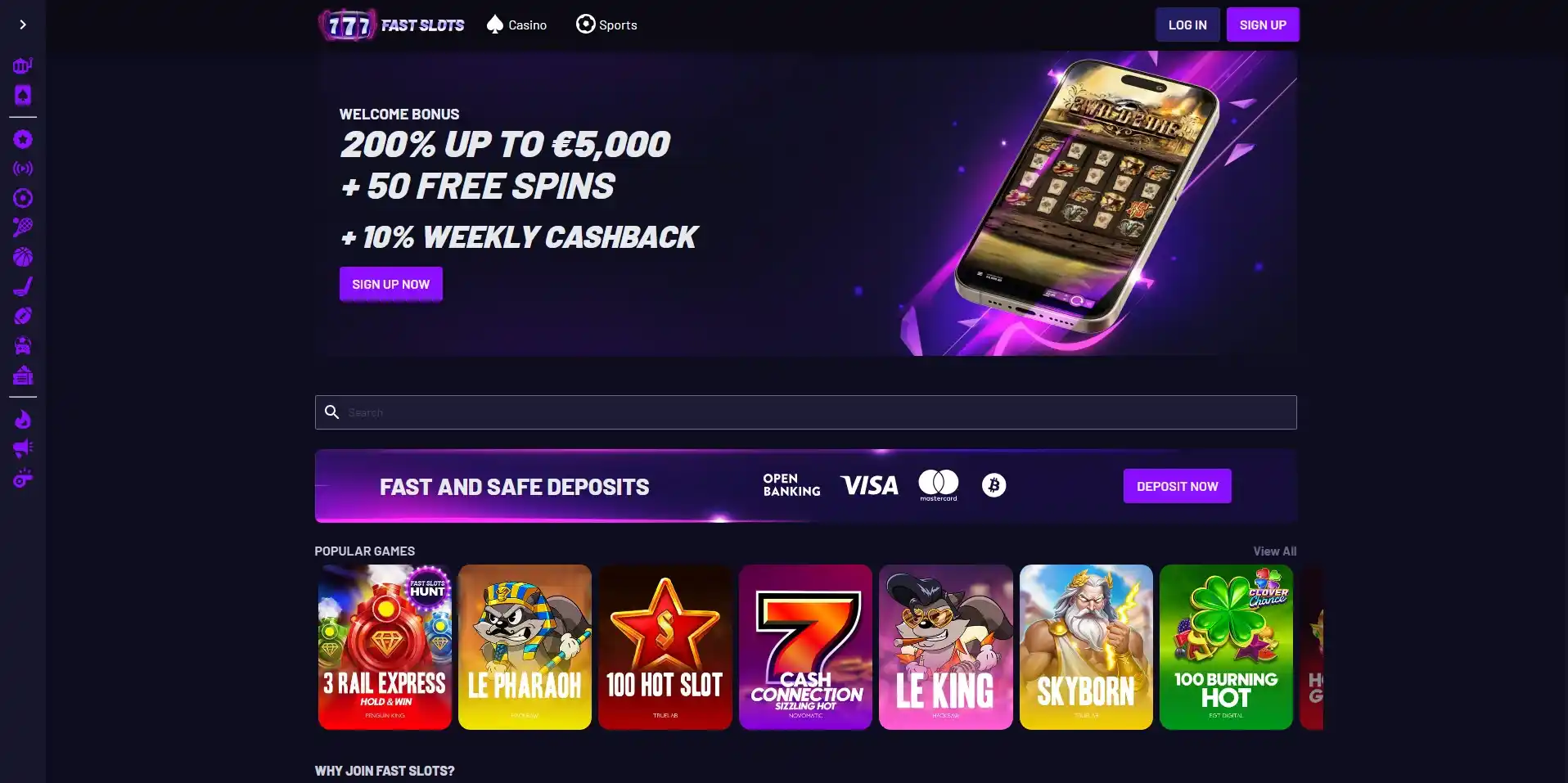 fastslots main page