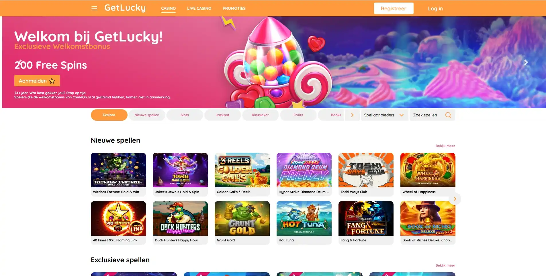 getlucky main page