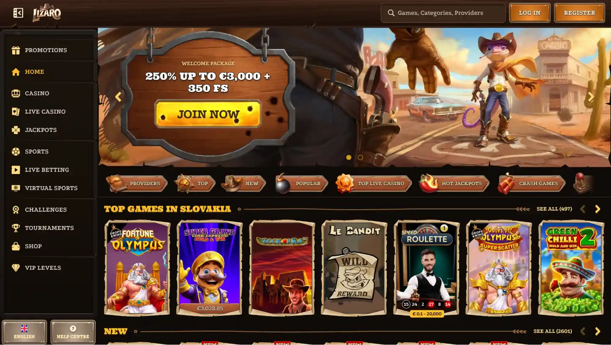 lizaro main page